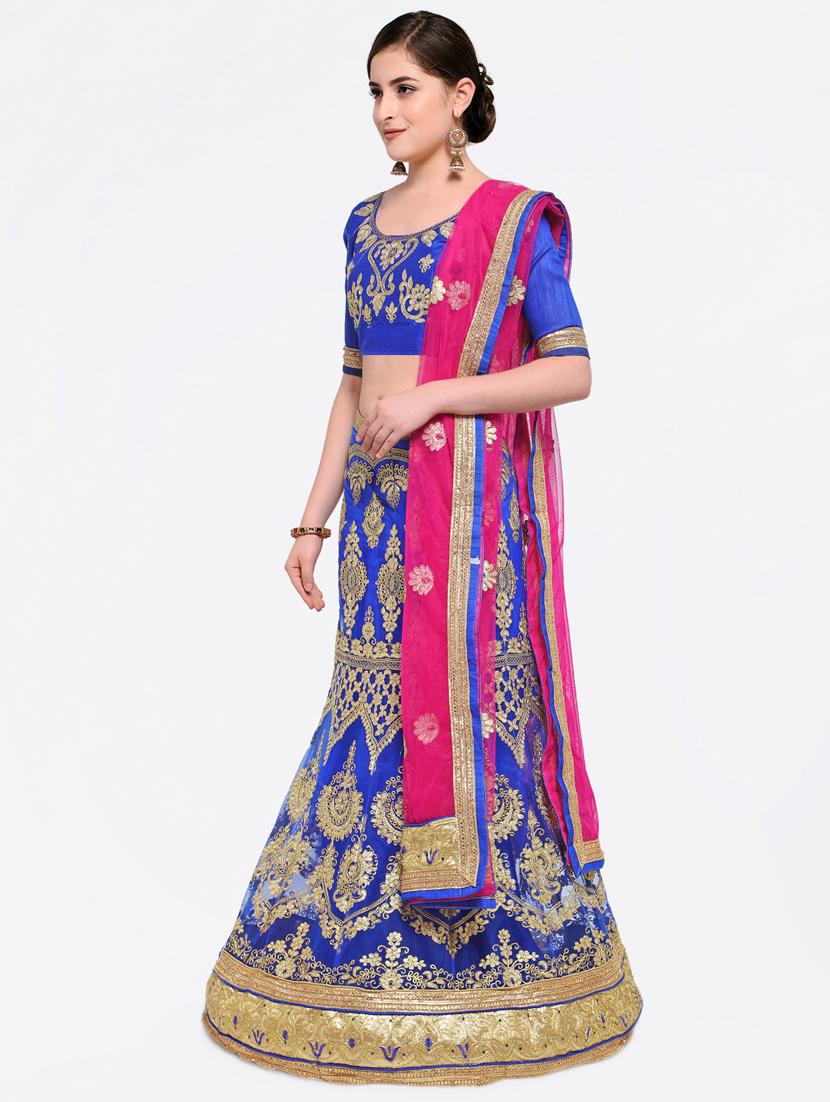Embroidered contrast lehenga - 16428605 - Zoom Image - 2