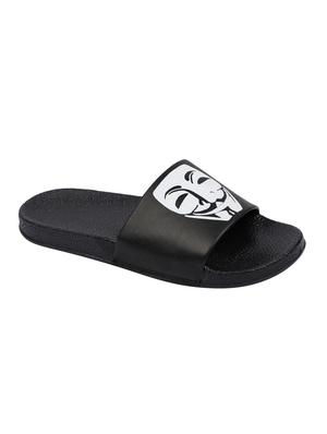 Shoemate black leatherette slip on flip flops - 16430427 - Standard Image - 2
