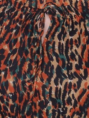 lace inserted animal printed a-line dress - 16430473 - Standard Image - 5