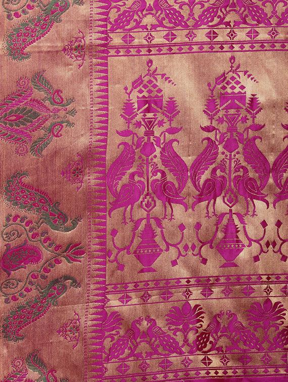 self-design banarasi saree with blouse - 16430673 - Zoom Image - 5