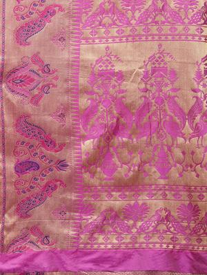 self-design banarasi saree with blouse - 16430674 - Standard Image - 5