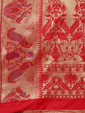 self-design banarasi saree with blouse - 16430675 - Standard Image - 5