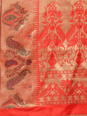 self-design banarasi saree with blouse - 16430676 - Standard Image - 5