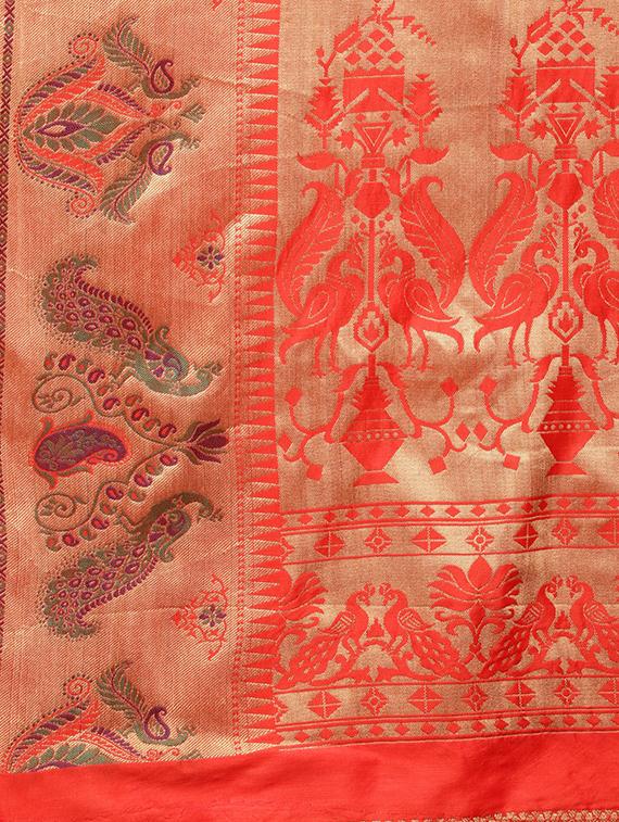 self-design banarasi saree with blouse - 16430676 - Zoom Image - 5