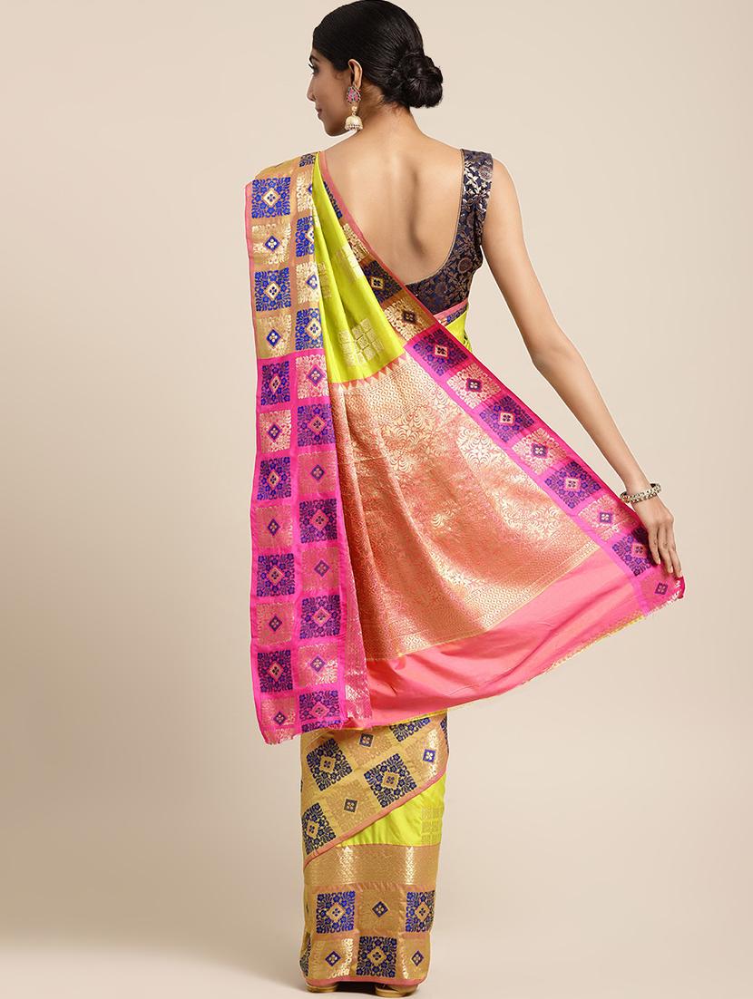 self-design banarasi saree with blouse - 16430682 - Zoom Image - 2