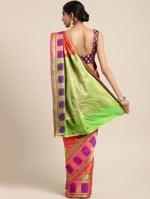 self-design banarasi saree with blouse - 16430683 - Standard Image - 2