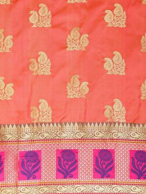 self-design banarasi saree with blouse - 16430683 - Standard Image - 5