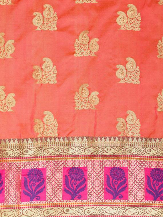 self-design banarasi saree with blouse - 16430683 - Zoom Image - 5