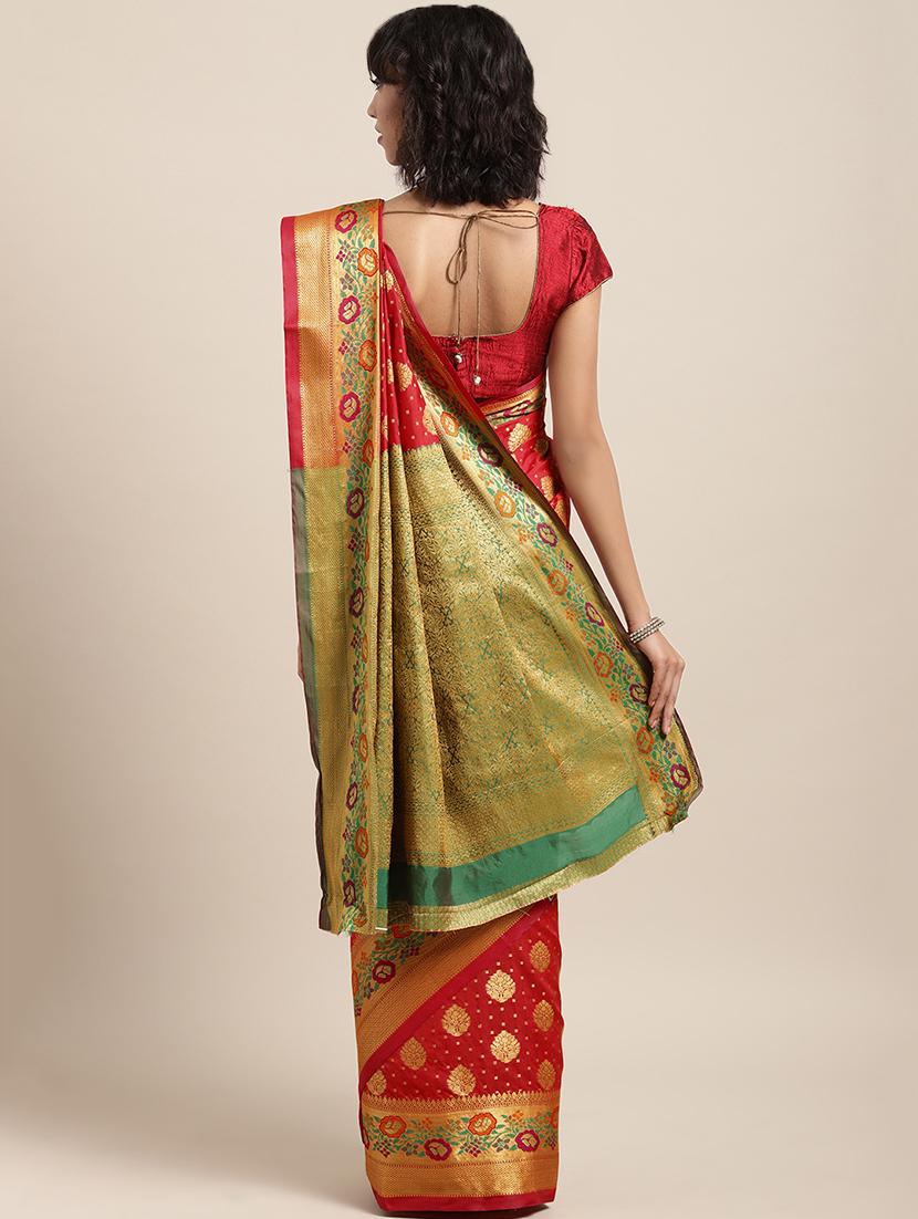 self-design banarasi saree with blouse - 16430695 - Zoom Image - 2
