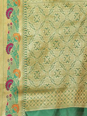 self-design banarasi saree with blouse - 16430697 - Standard Image - 5