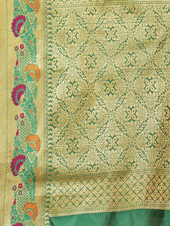 self-design banarasi saree with blouse - 16430697 - Zoom Image - 5