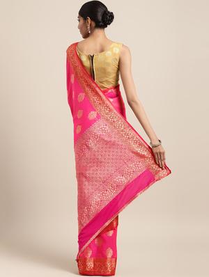 self-design banarasi saree with blouse - 16430700 - Standard Image - 2