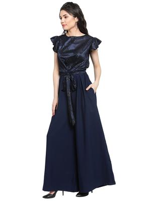 tie knot full leg jumpsuit - 16430956 - Standard Image - 2