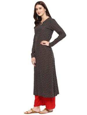 block printed a-line kurta - 16431738 - Standard Image - 2