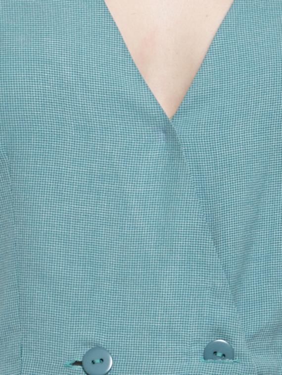 overlap neck button detail a-line dress - 16431835 - Zoom Image - 5