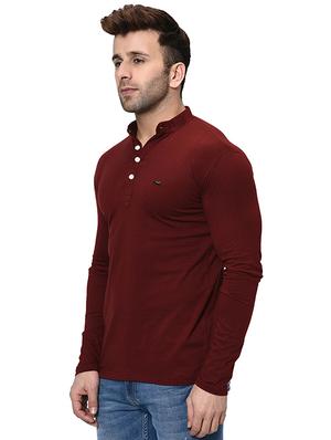 maroon solid t-shirt - 16431938 - Standard Image - 2