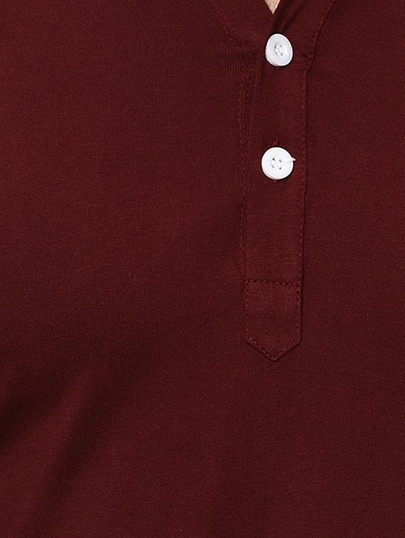 maroon solid t-shirt - 16431938 - Zoom Image - 5