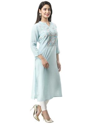 embroidered straight kurta - 16432336 - Standard Image - 2