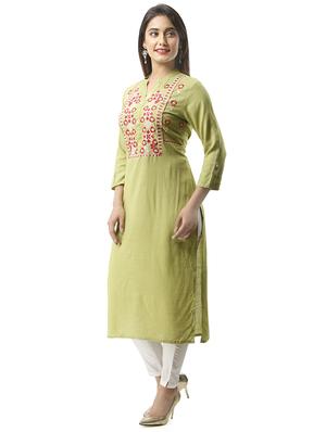 embroidered straight kurta - 16432337 - Standard Image - 2