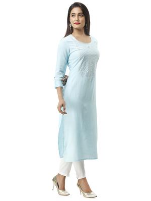 embroidered straight kurta - 16432346 - Standard Image - 2