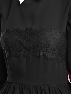 lace detail gathered flare dress - 16433506 - Standard Image - 5