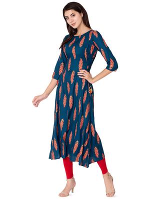 floral printed a-line kurta - 16433552 - Standard Image - 2