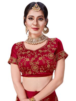 embroidered contrast lehenga - 16433811 - Standard Image - 2
