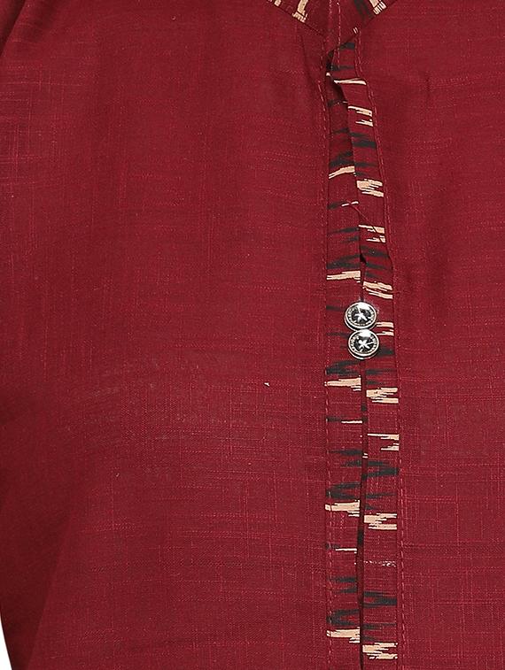 Solid straight kurta - 16434278 - Zoom Image - 5