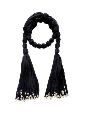 black cotton blend long necklace - 16434519 - Standard Image - 2