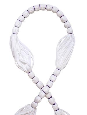 white cotton blend long necklace - 16434526 - Standard Image - 2