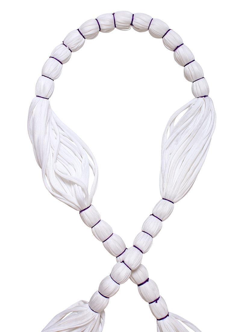 white cotton blend long necklace - 16434526 - Zoom Image - 2