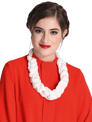 white cotton blend short necklace - 16434551 - Standard Image - 2