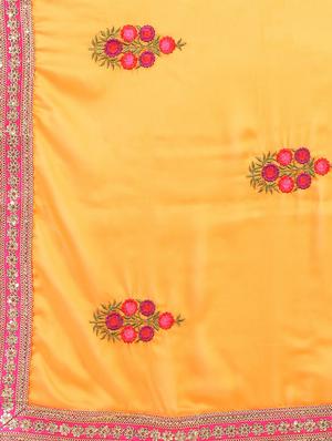 bordered embroidered saree with blouse - 16435256 - Standard Image - 5
