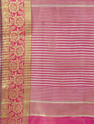 floral handloom saree with blouse - 16435285 - Standard Image - 5