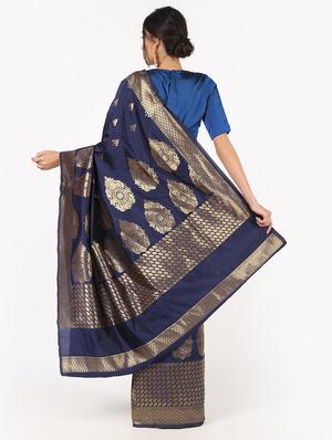 motif banarasi saree with blouse - 16435296 - Standard Image - 2