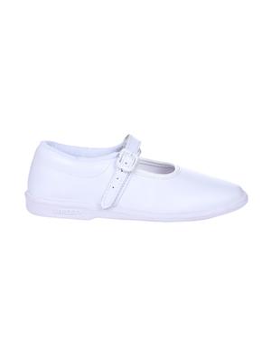 white leatherette ballerinas - 16435756 - Standard Image - 2