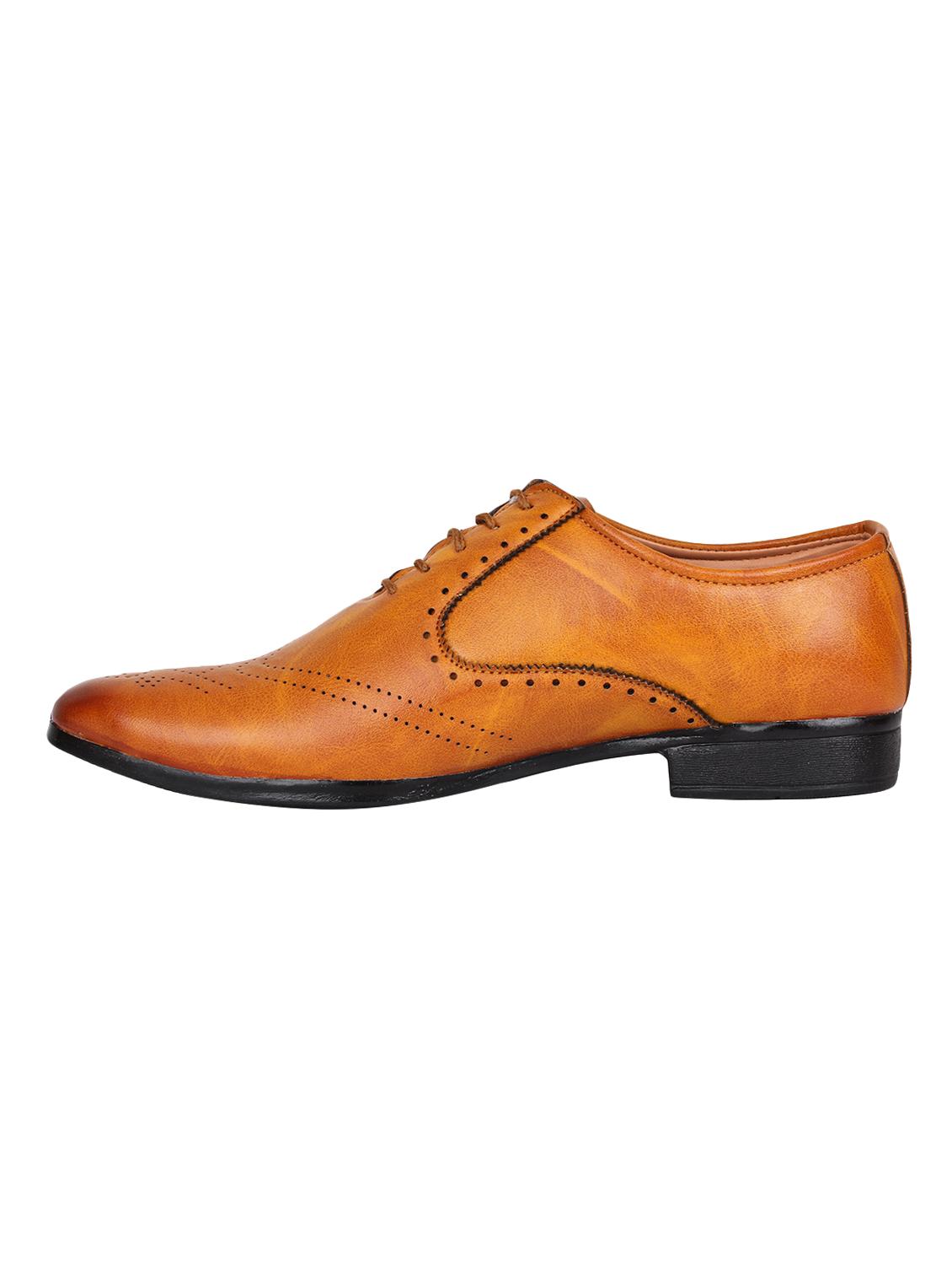 entheronic tan leatherette lace-up brouges - 16436099 - Zoom Image - 2