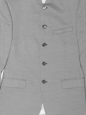 grey solid bandhgala casual blazer - 16436610 - Standard Image - 5