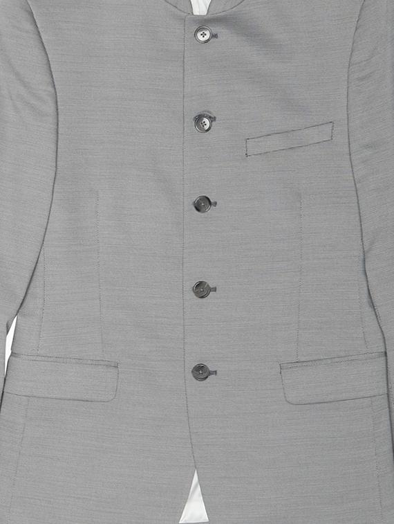 grey solid bandhgala casual blazer - 16436610 - Zoom Image - 5