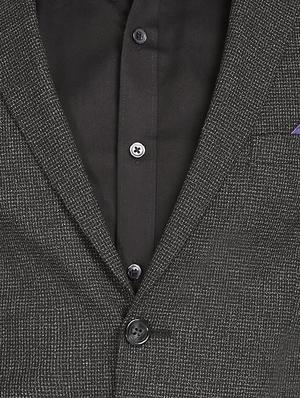 black self design single breasted casual blazer - 16436618 - Standard Image - 5