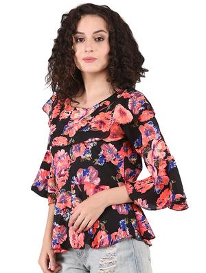 bell sleeved layered floral top - 16437865 - Standard Image - 2