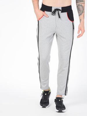 grey side striped full length track pant - 16437959 - Standard Image - 2