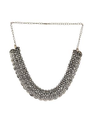 silver metal choker necklace - 16438341 - Standard Image - 2