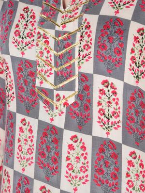 printed bell sleeved straight kurta - 16438484 - Standard Image - 5