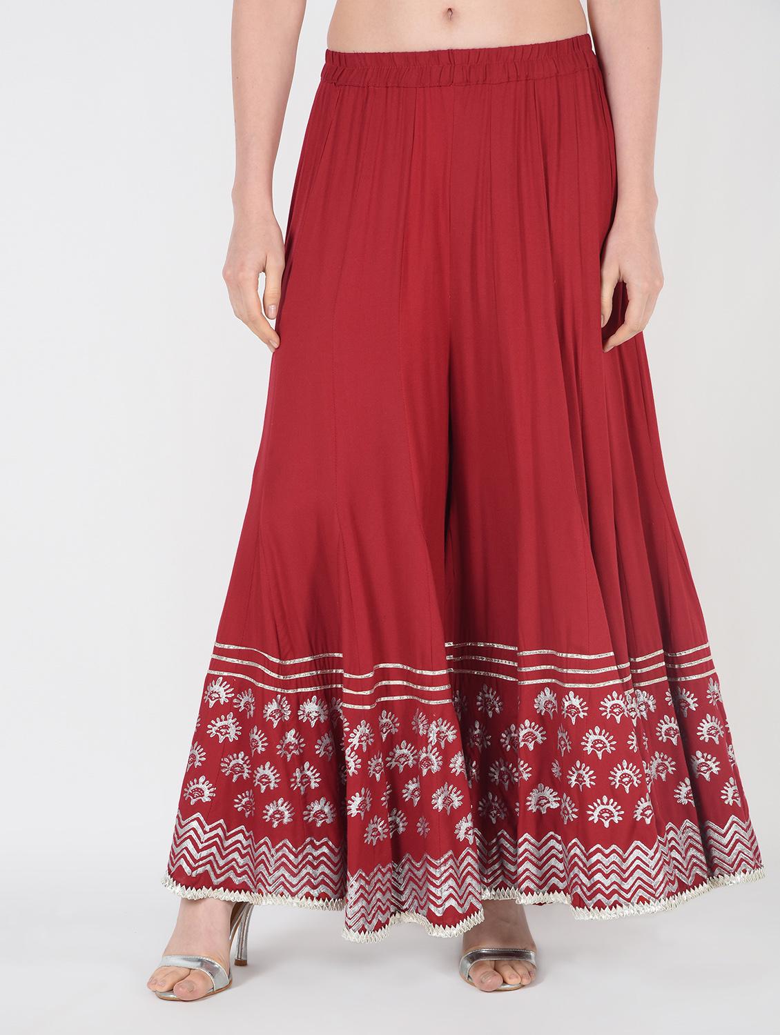block printed flared palazzo - 16438493 - Zoom Image - 2
