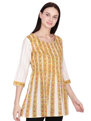 block printed a-line kurti - 16439558 - Standard Image - 2