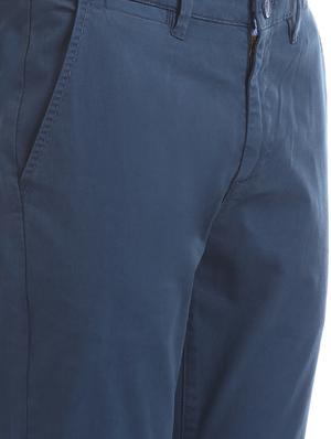 blue solid chinos - 16440096 - Standard Image - 5