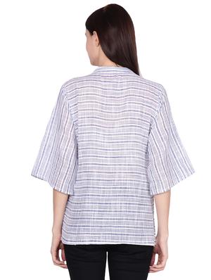 striped printed straight kurti - 16440164 - Standard Image - 2