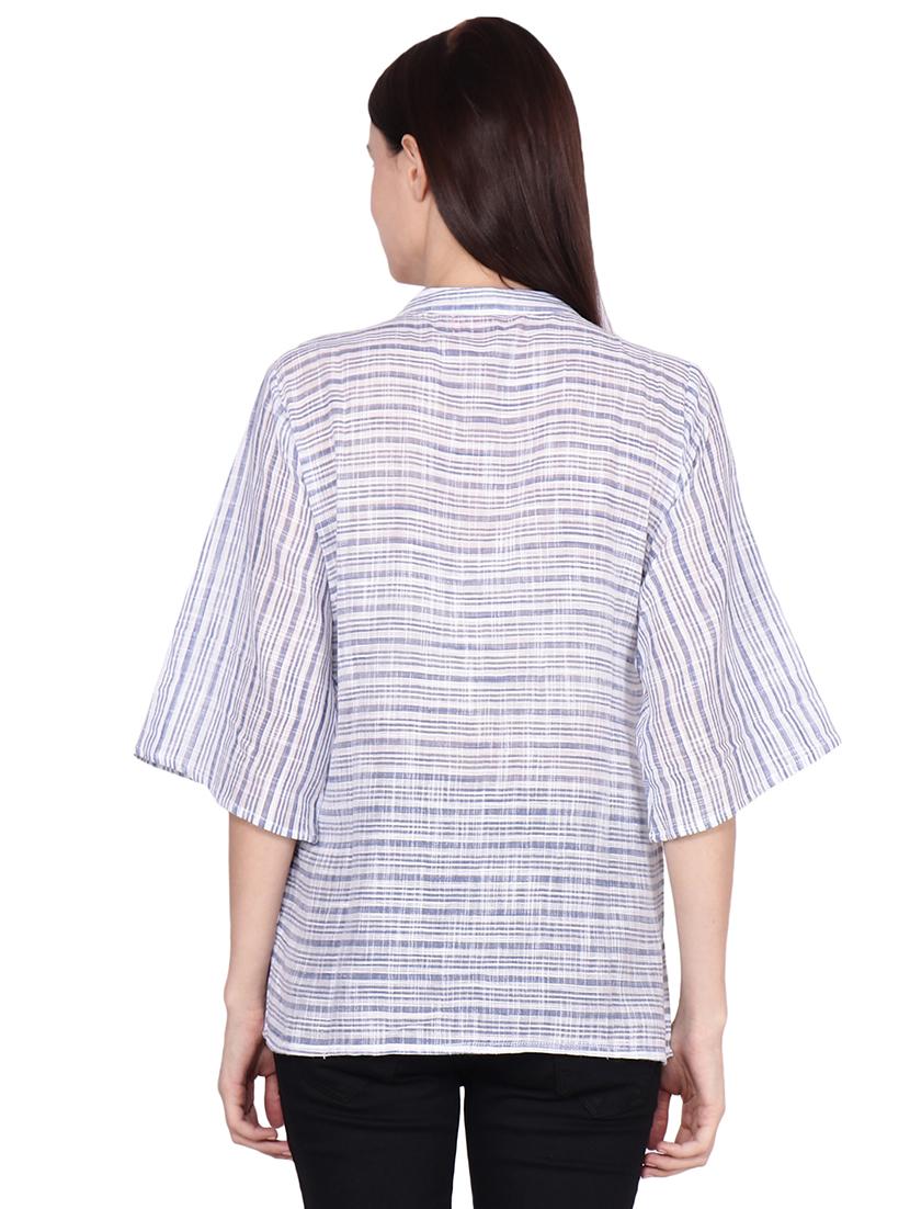 striped printed straight kurti - 16440164 - Zoom Image - 2