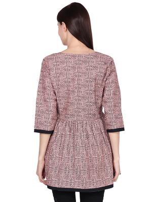 block printed a-line kurti - 16440167 - Standard Image - 2